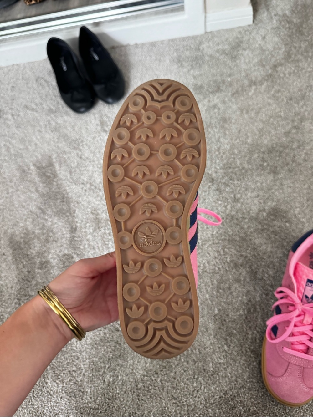 adidas Pink Suede Sneakers with Navy Three Stripes - Picture 4 of 8